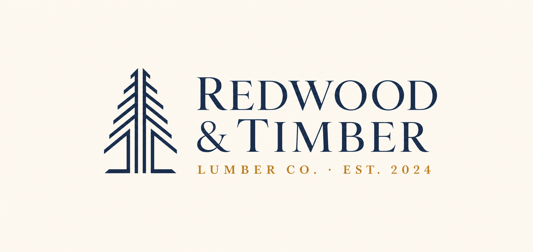 Sample logo concept for a fictional business, Redwood & Timber