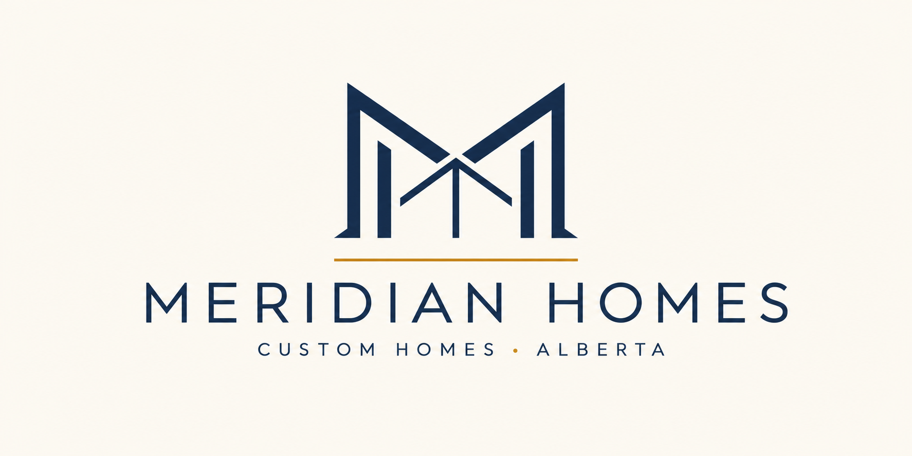 Sample logo concept for a fictional business, Meridian Homes