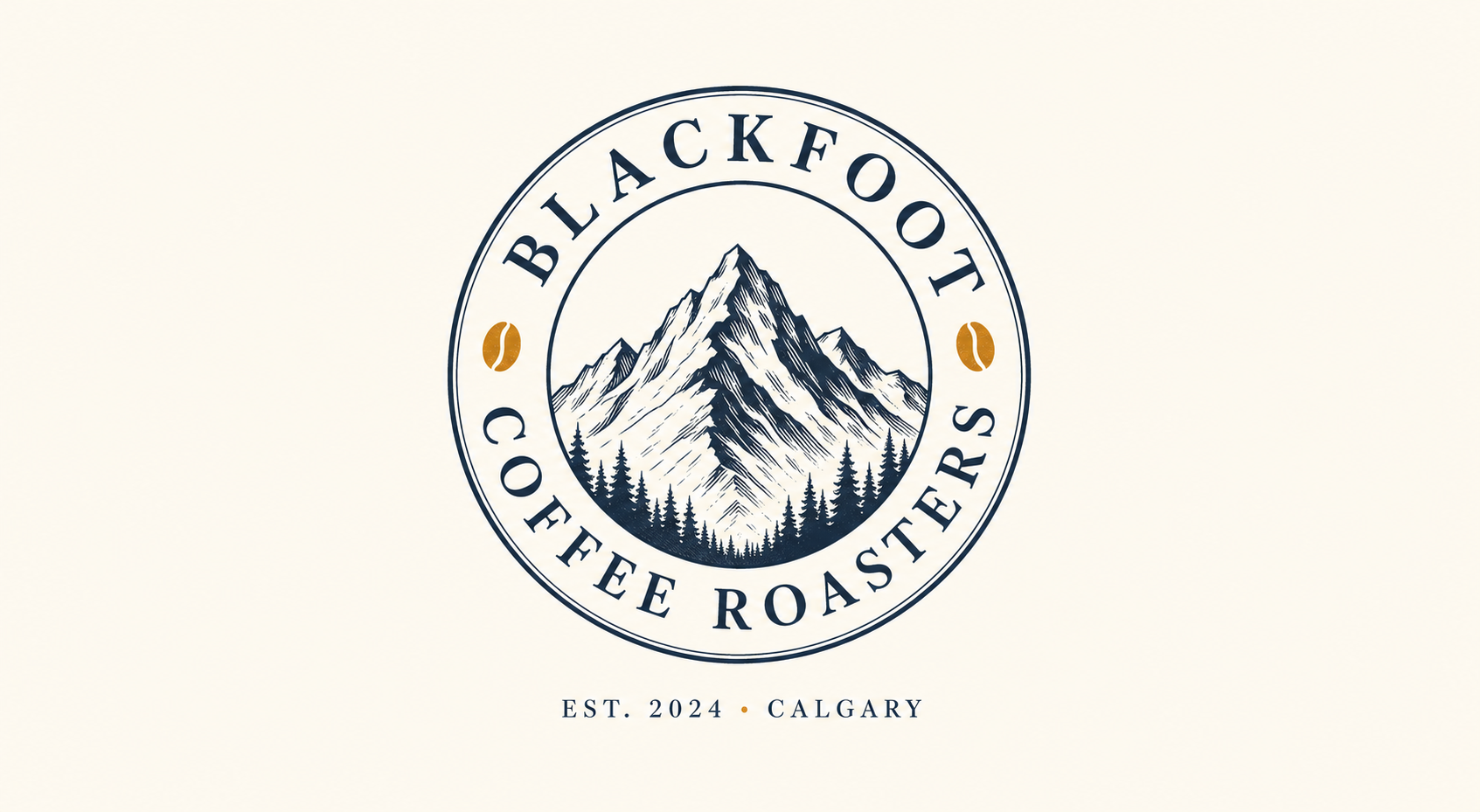 Sample logo concept for a fictional business, Blackfoot Coffee Roasters
