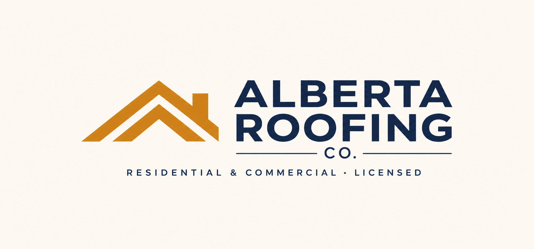 Sample logo concept for a fictional business, Alberta Roofing Co.